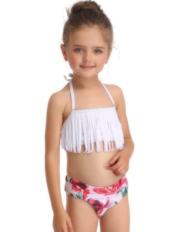 F4730-2 Tassel 2Pcs Family Chic Bikinis Swimsuits Swimwear